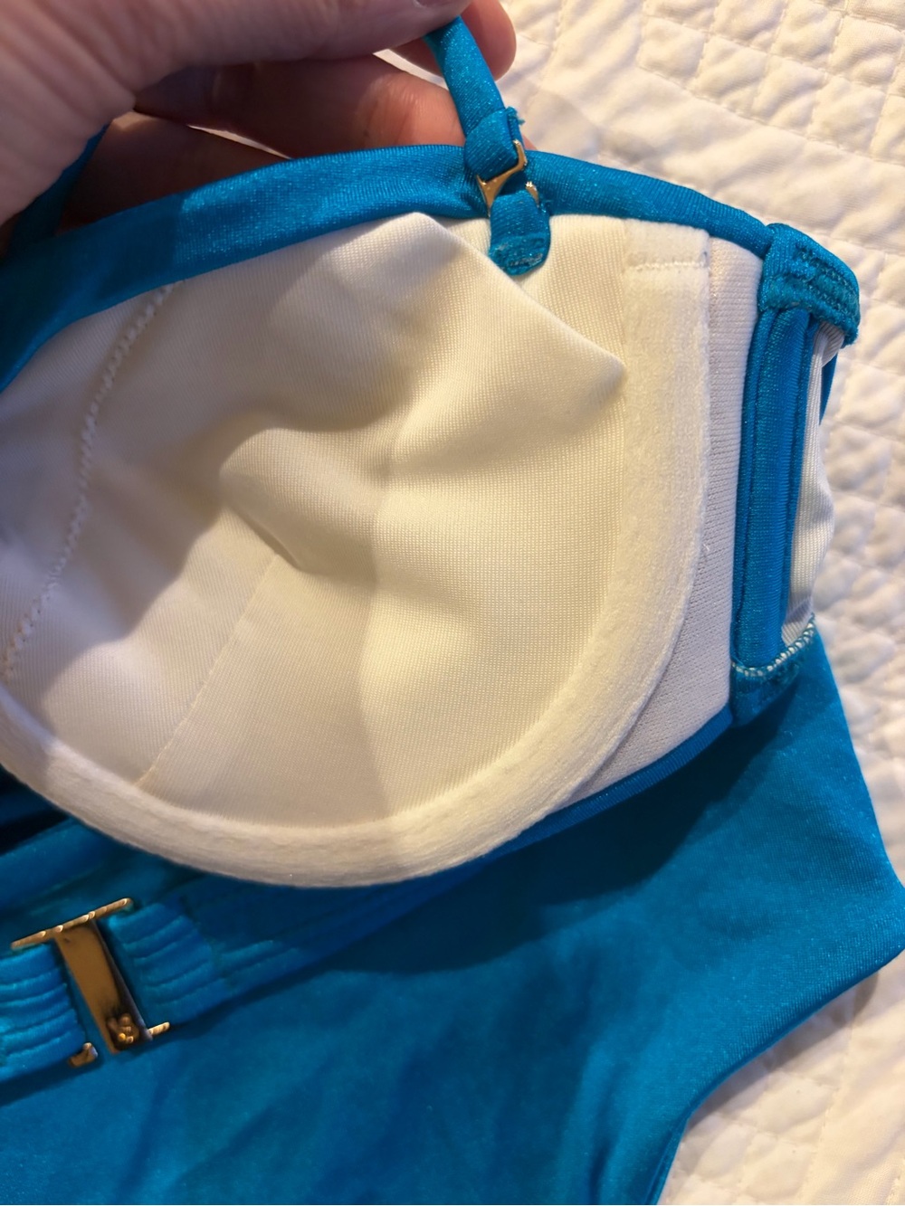 Victoria's Secret Vibrant Blue/Teal Twist Bandeau Bikini- EUC- Size Small - Picture 8 of 8